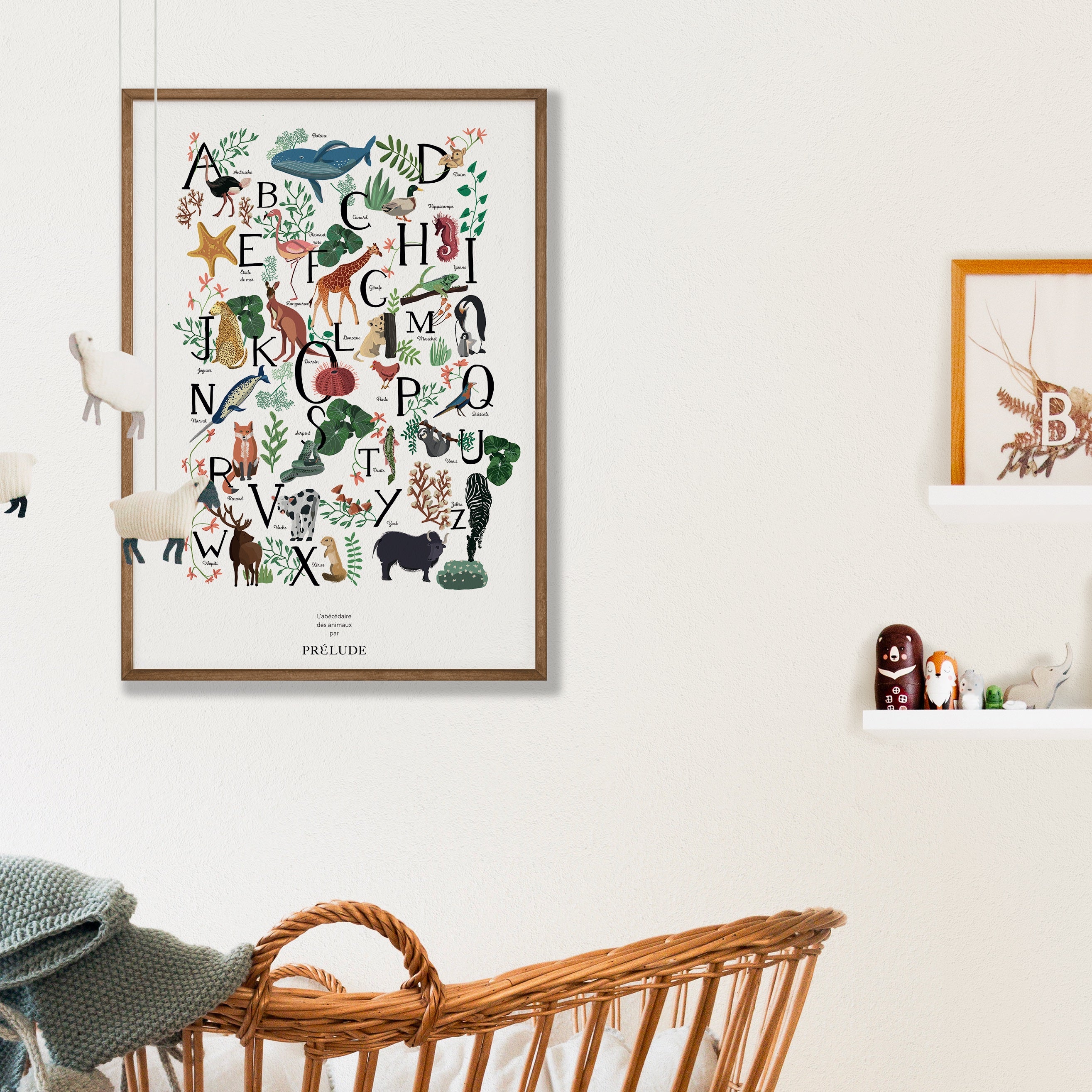 Poster Abécédaire Animaux pour Chambre Enfant - Coq en Pâte - Prairymood