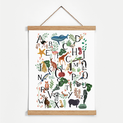 abecedaire affiche cadeau original animaux bebe enfant