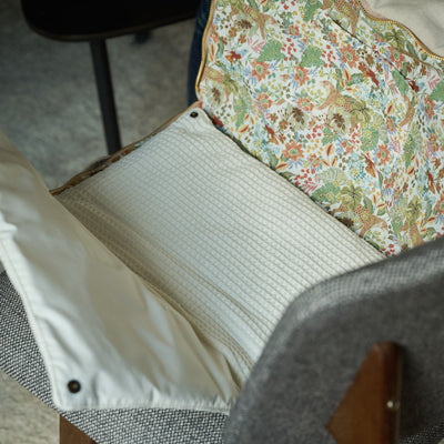 intérieur du sac à langer avec matelas intégré couleur beige