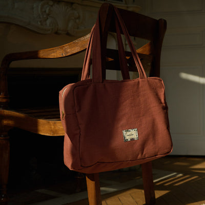 sac à langer avec matelas intégré couleur terracotta